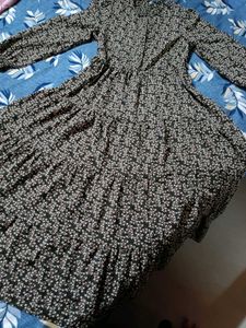 BROWN FLORAL MAXI DRESS
