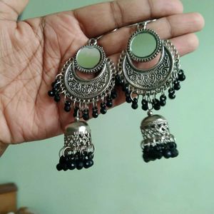 Pack Of 2 Oxidised Jhumka