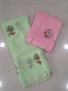 Kashmir Work Pastel Color Saree : 2 options