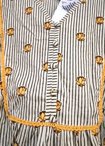 JANASYA Beige And Yellow With Crochet Detld Kurta