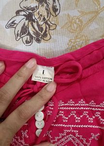 Pink Thread Work Tunic Top