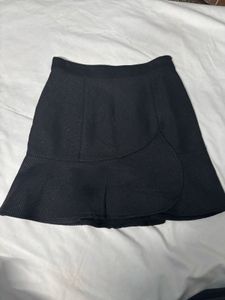 Black Mini Skirt with Ruffle Detail