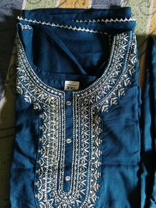 Teal Embroidered Kurta Set