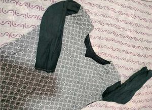 Grey and Black Jaali Net Embroidered Kurti