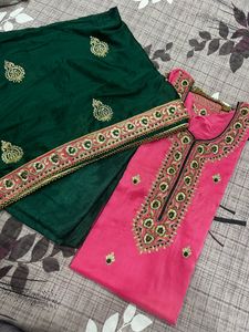 Rose Pink Heavy Plazzo Suit