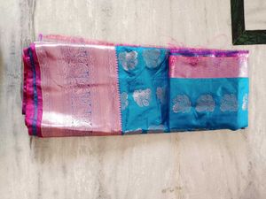 Kanjeevaram Saree With Blouse Attached New