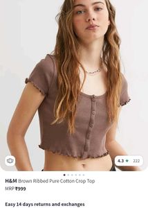 Cute Brown Crop Top from H&amp;M