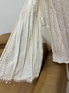 Elegant A-line Kurta Set With Leggings And Shrug