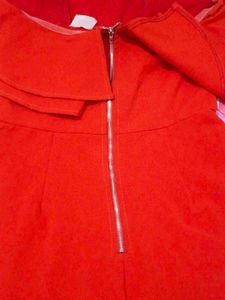 (1056)Red Off-the-Shoulder Romper