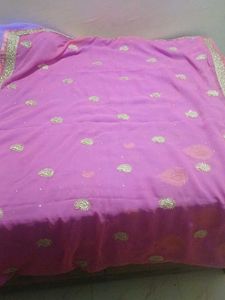 Elegant Pink &amp; Lilac Saree
