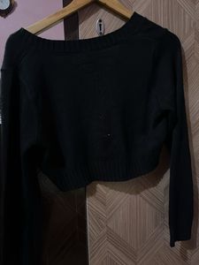 Black knit cardigan