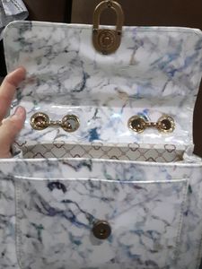 Shimmery White Hand Bag