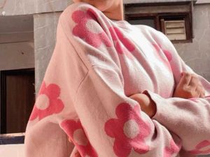 Pink Flower Sweater