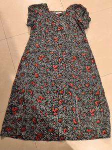 Black Red Floral Dress