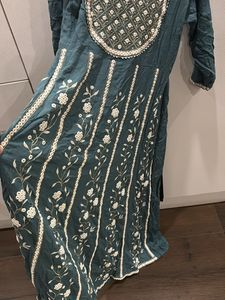 Teal Embroidered Indian Suit Set