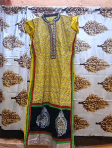 Yellow Embroidered Kurta
