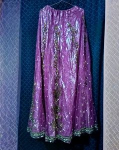 Purple Heavy Beadwork Lehenga Set For Women