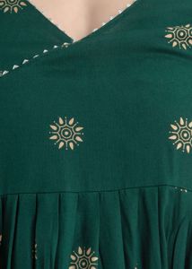 Emerald Green Floral Print Sundress