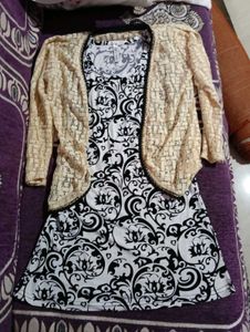 Cute Black Top/Dress With Attached Shrug/Jacket