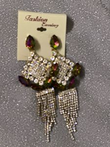 Stone Studded Multi Color Designer Diamond Earring
