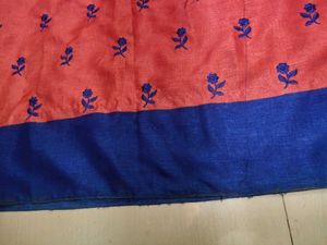 Handcrafted Pink Embroidered  Saree