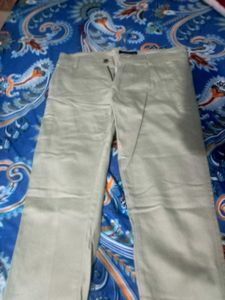 Beige Straight Leg Pent ( Free Shirt )