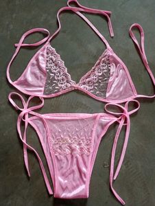 Pink Lace Lingerie Set