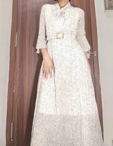 Vintage Floral Print Maxi Dress