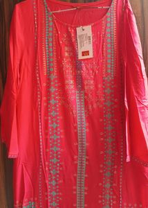 Vibrant Pink Kurti with Ethnic Motifs By W