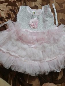 baby pink colour frock
