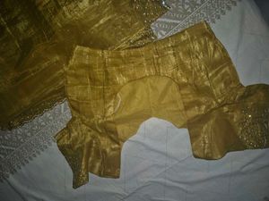 Mustard Embellished Saree with blouse