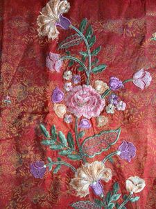 Red Embroidered Unstitched  Suite