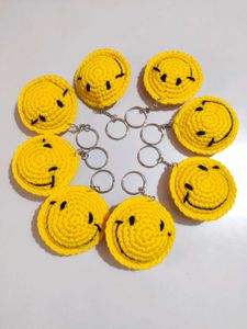 Crochet Smiley Keychain