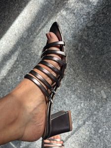 Metallic Block Heels