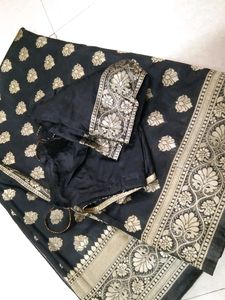 Black Border Saree With Blause