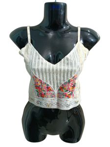 Two Piece Top White ( Overcoat + Camisole)