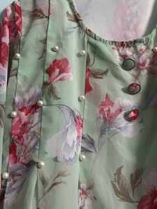 Floral Beaded Flowy Top