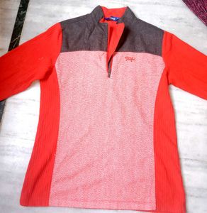 Stylish Coral & Gray Pullover