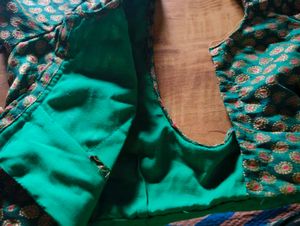 Green Paisley Blouse With Astar Attached