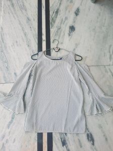 Comfortable Office/College Wear Top Shouldr Cut Off White Coloured