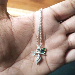 Pure 925 Silver Flute Pendant &amp; Chain Unisex