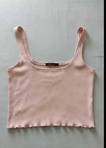 Pink Ribbed Tank Top