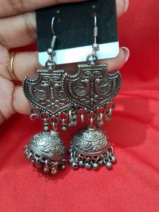 4 Oxidized Silver Earrings