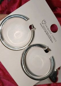 imported Silver Hoop &amp; Heart Earrings combo