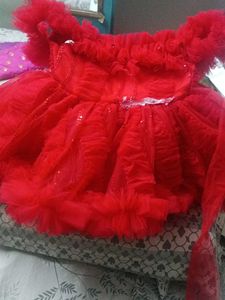 Red ♥️ Colour Party Wear Baby Frock