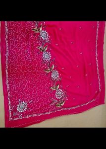 Rose Colour Heavy Hand worked Saree
