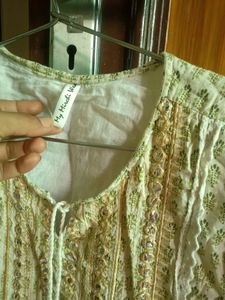 Chickankari Printed Frok Style Kurti