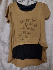 Mustard Coloured Butterfly High Low Top