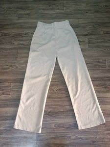 Beige Straight Leg Pants