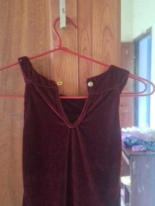 Burgundy Velvet Dress